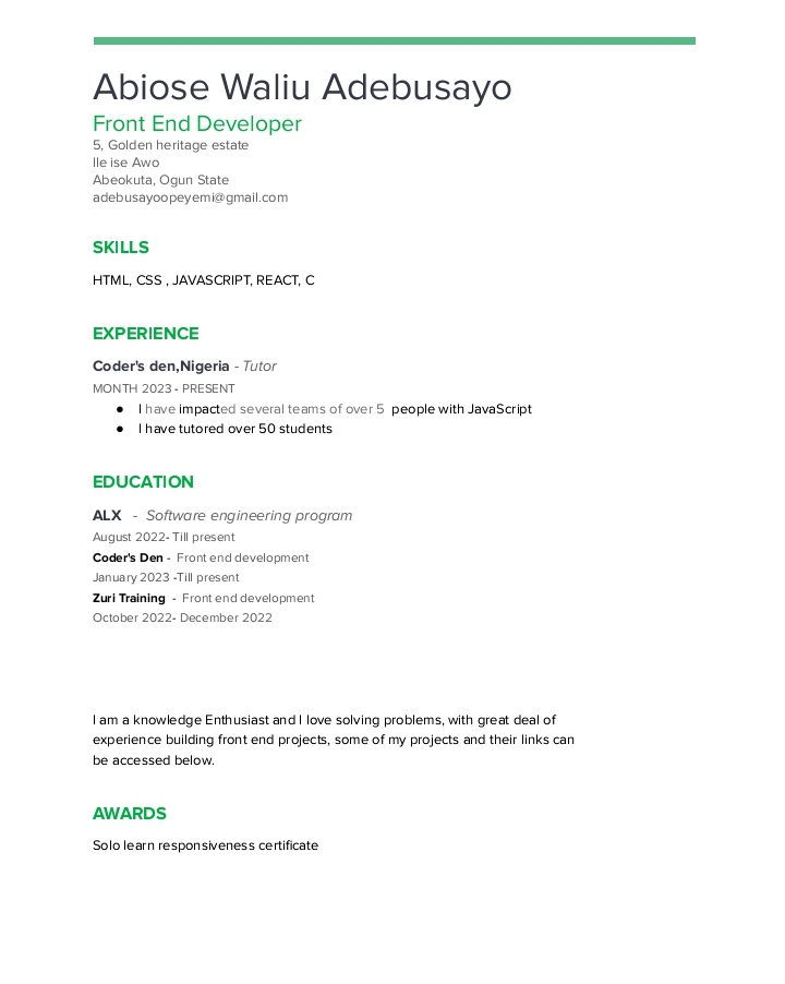 resume
